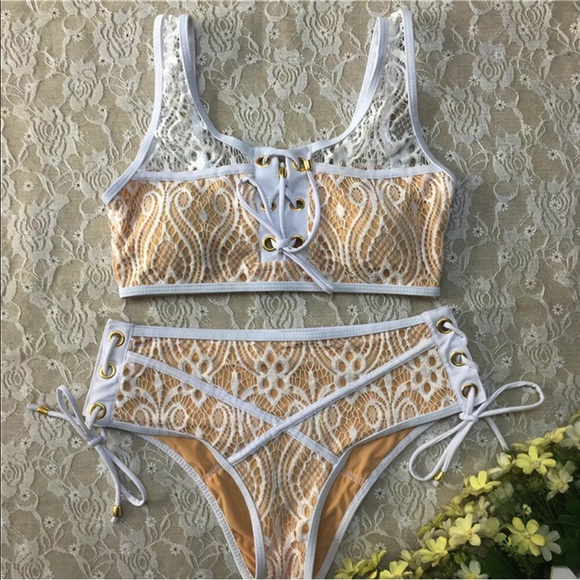 2 piece lace push up bathing suits - Picture 3 of 4